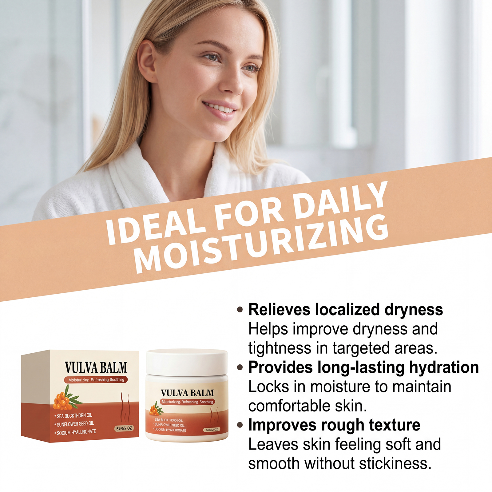 Female Intimate Care Ointment With Sodium Hyaluronate Light Hydrating Daily Comfort After Shower