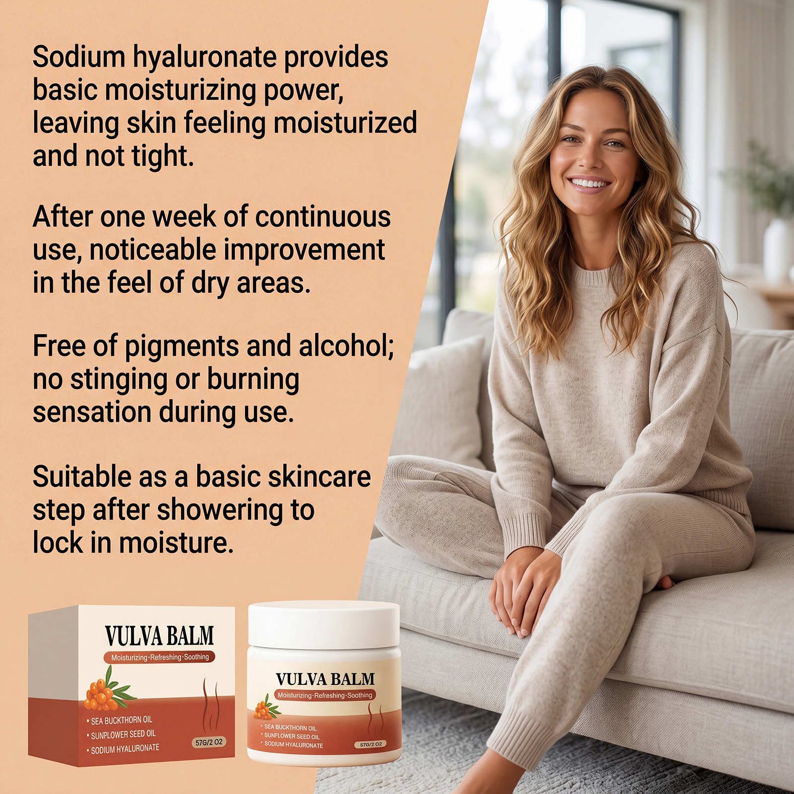 Female Intimate Care Ointment With Sodium Hyaluronate Light Hydrating Daily Comfort After Shower
