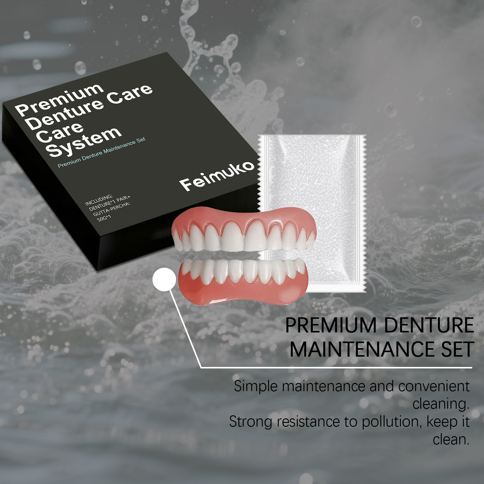 Denture Decorating Set Show Smile Beauty Natural Fit Comfortable Material Convenient False Teeth