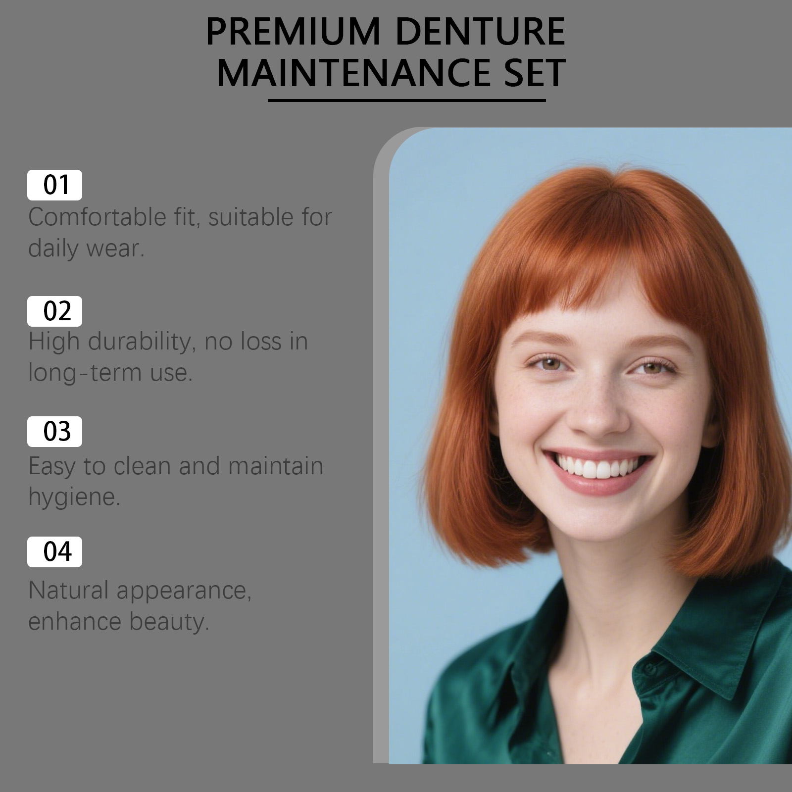 Denture Decorating Set Show Smile Beauty Natural Fit Comfortable Material Convenient False Teeth