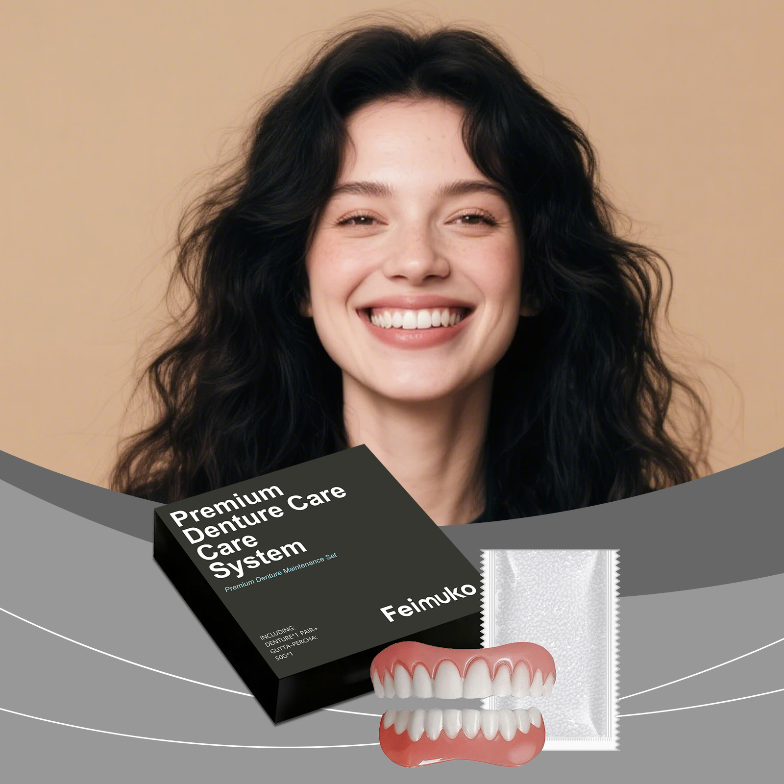 Denture Decorating Set Show Smile Beauty Natural Fit Comfortable Material Convenient False Teeth