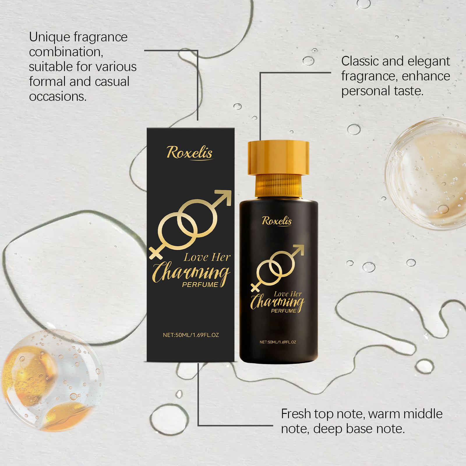 Charming Perfume Fresh Light Layered Textured Soft Mild Long Lasting Fragrance Daily Party Occasions