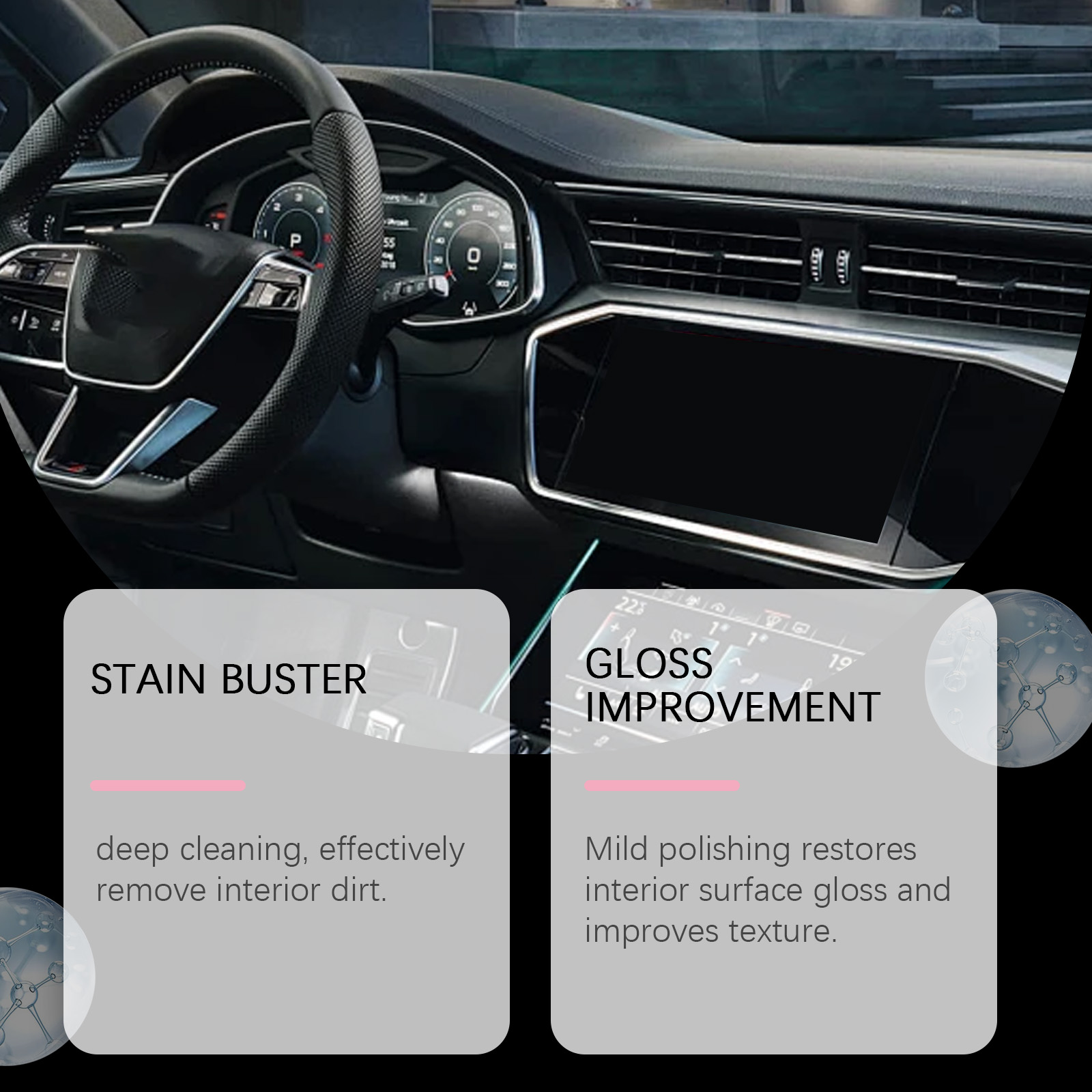 Car Interior Polish Agent Polishing Renew Decontamination Maintenance Care Shine Anti Pollution