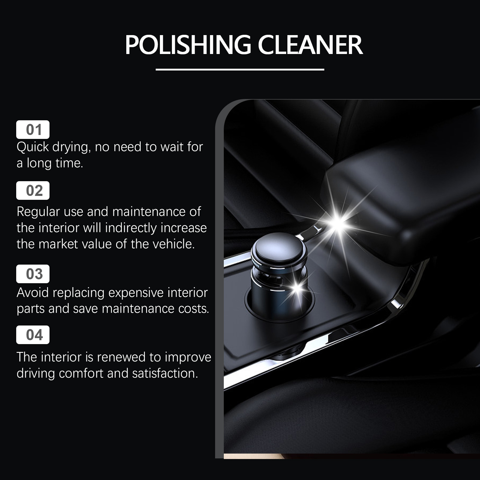 Car Interior Polish Agent Polishing Renew Decontamination Maintenance Care Shine Anti Pollution
