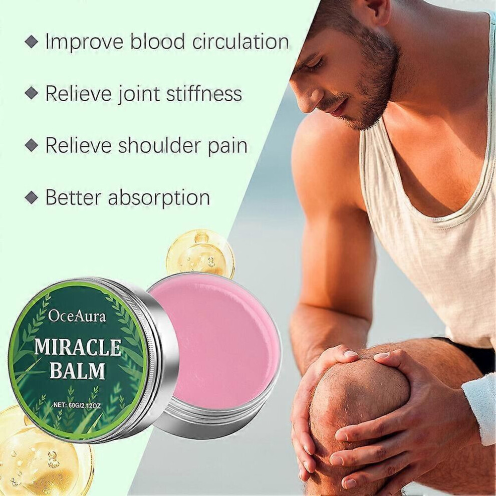 2pcs 60g Miracle Balm Herbal Soothing Joint Cream For Back Hands Feet KneeMuscle Pain Relief