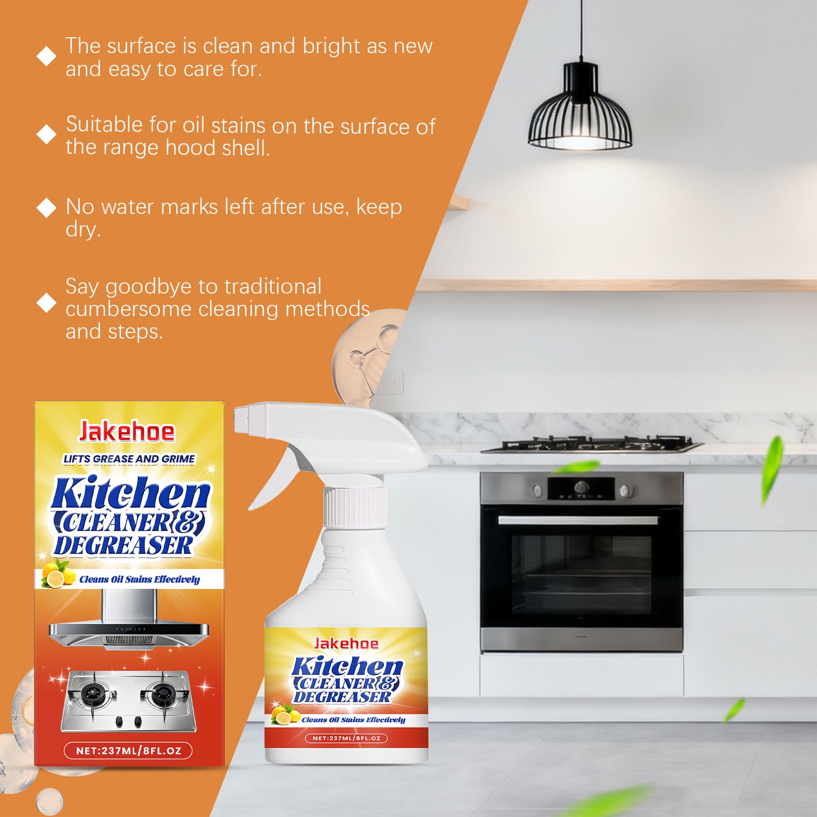 Kitchen Degreaser Foam Spray For Stove Hood And Countertop Oil Stain Cleaning Home Use