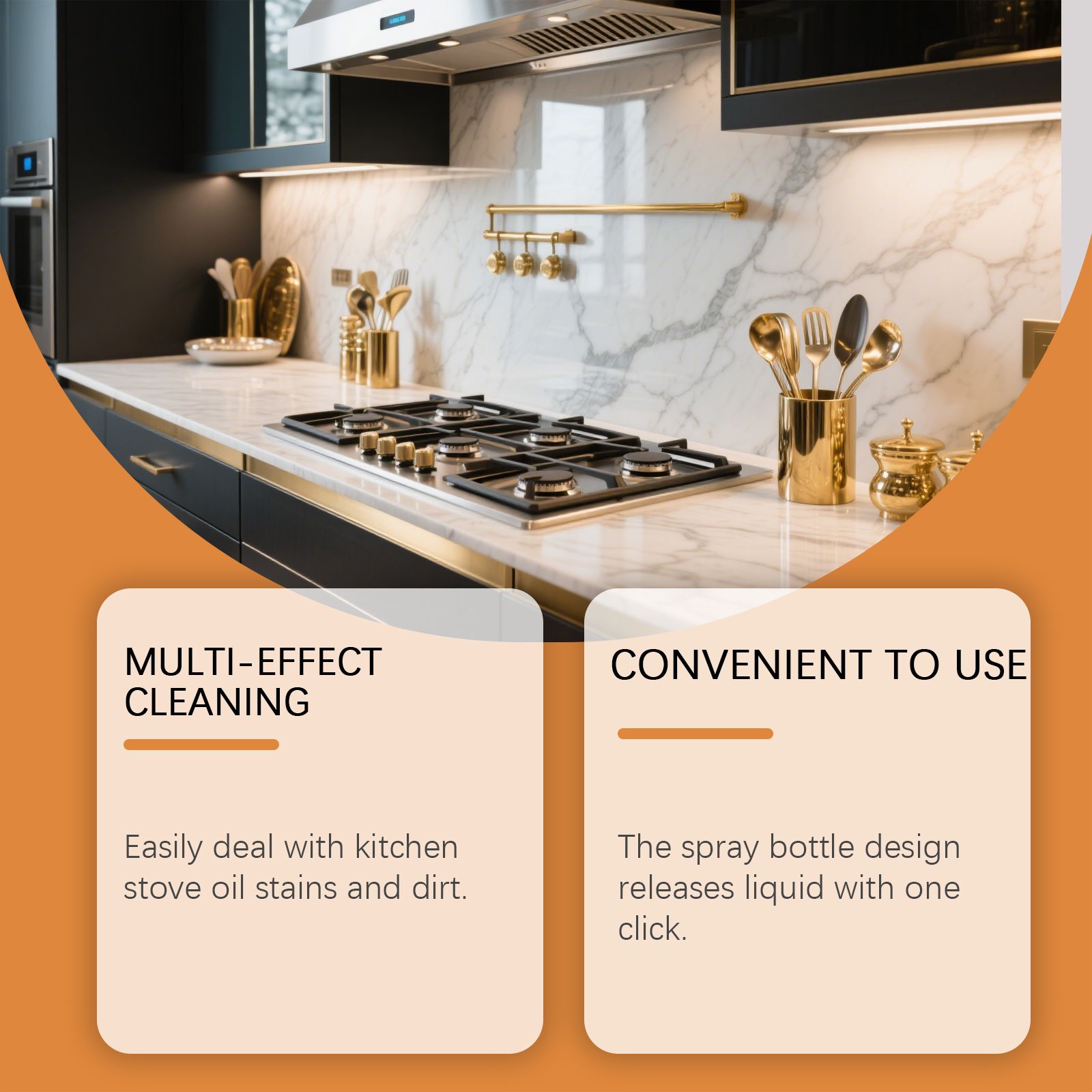 Kitchen Degreaser Foam Spray For Stove Hood And Countertop Oil Stain Cleaning Home Use
