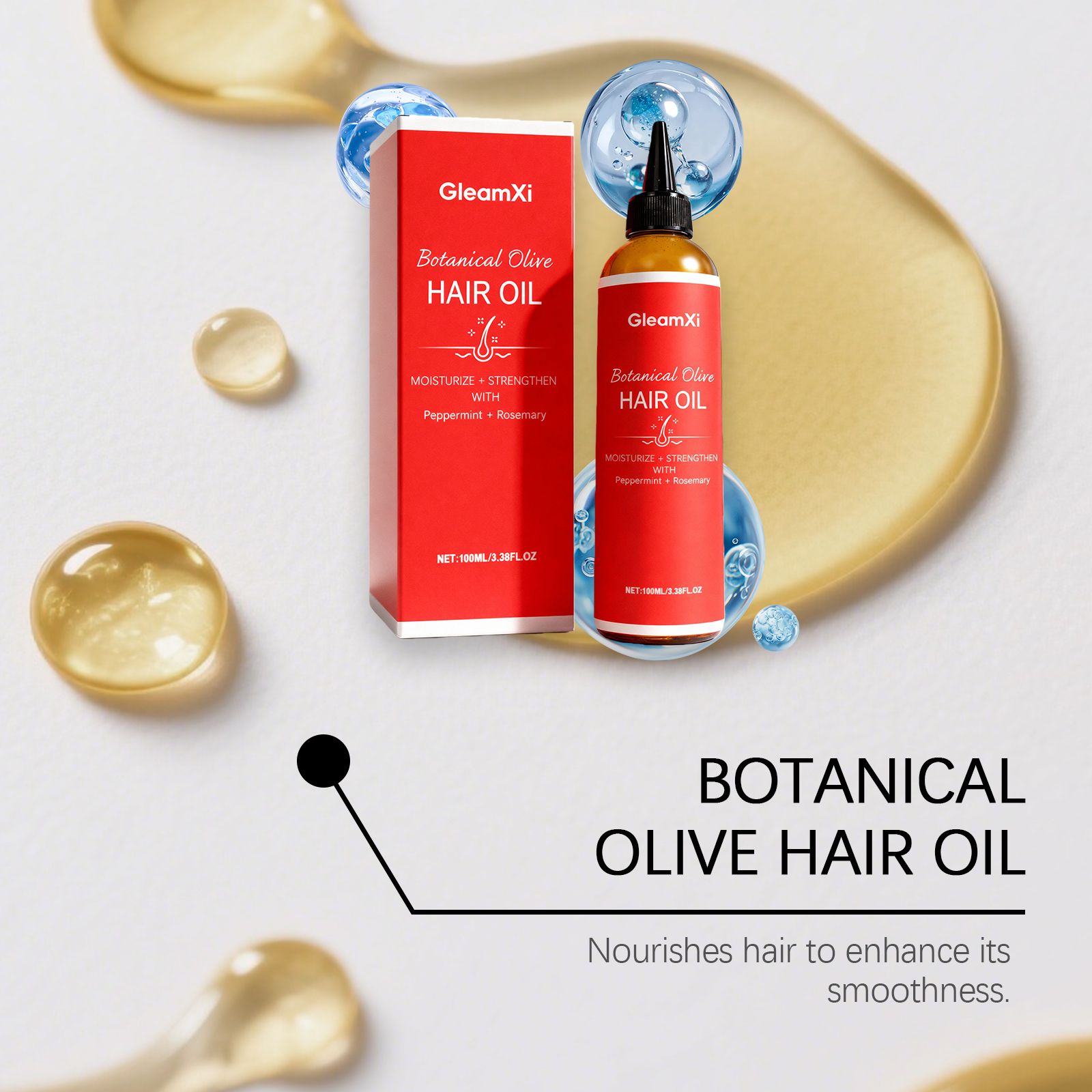 Olive Hair Oil Moisturizing Nourishing For Smooth And Voluminous Hair Daily Care