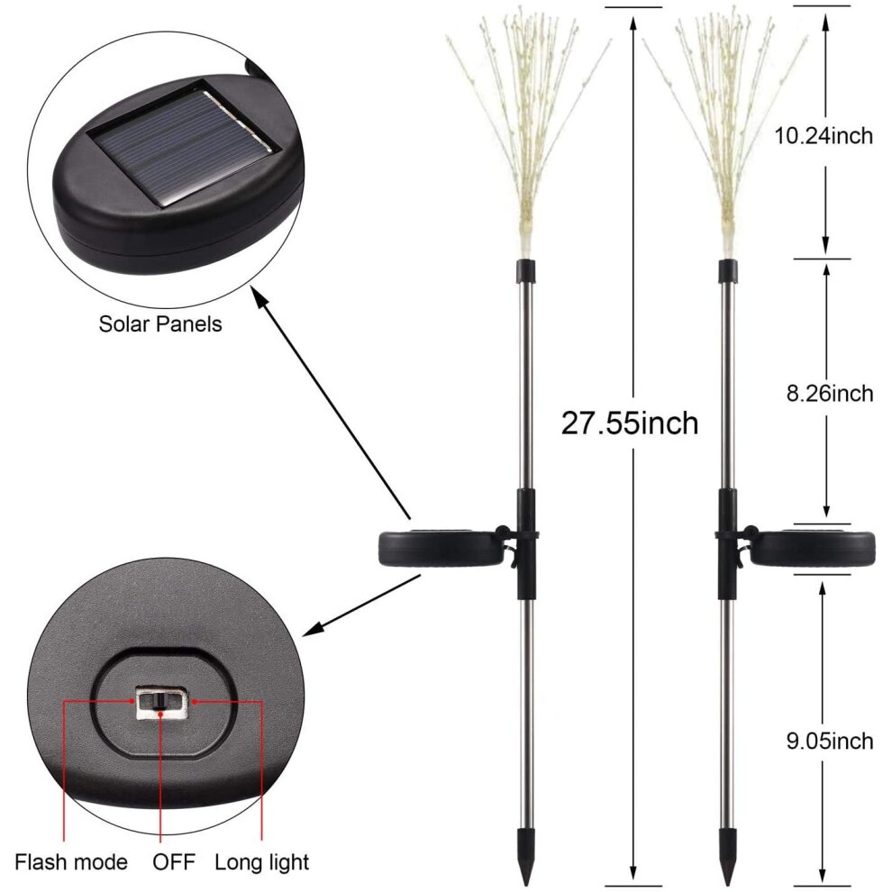 Solar Garden Decorative Lights Solar Wires String Landscape Light-DIY Flowers for Walkwa