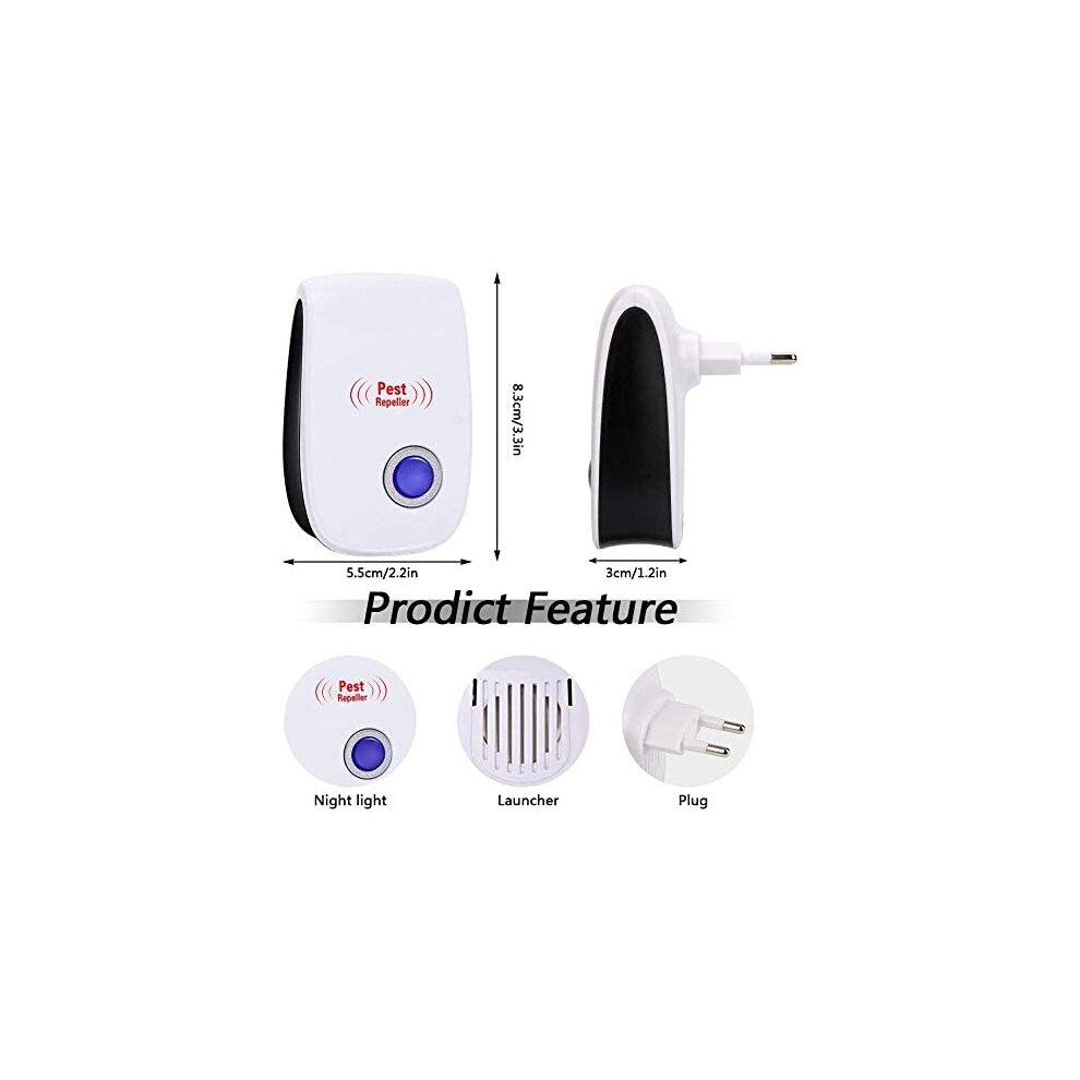 MGRETT Ultrasonic Pest Repeller, 4 Pack Insect Repeller, Electronic Mouse and Rat Repell