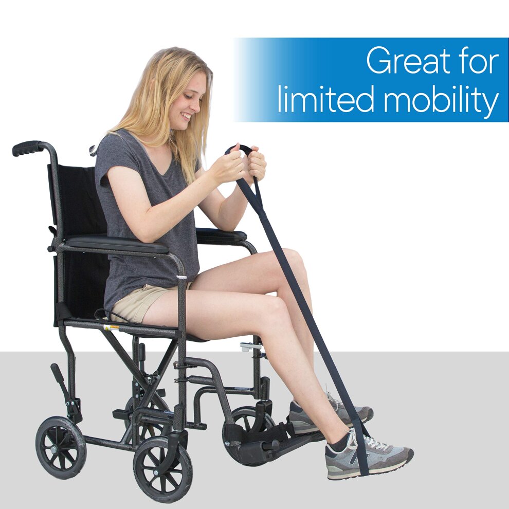 35 Inch Long Leg Lifter - Durable & Rigid Hand Strap - Ideal Mobility Tool for Wheelchair, Hip & Knee Replacement Surgery