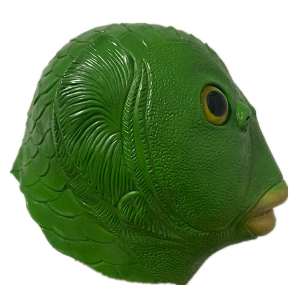 Halloween Green Fish Monster Mask Aquatic Latex Headgear Cosplay Props