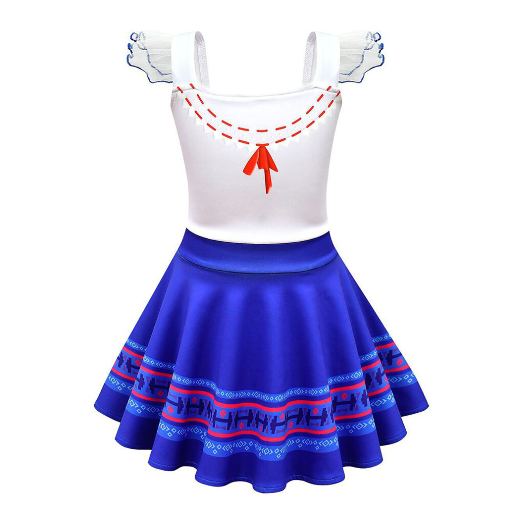 (7-8 Years) Encanto Luisa Cosplay Costume Kids Children Dress Outfits Halloween Suit