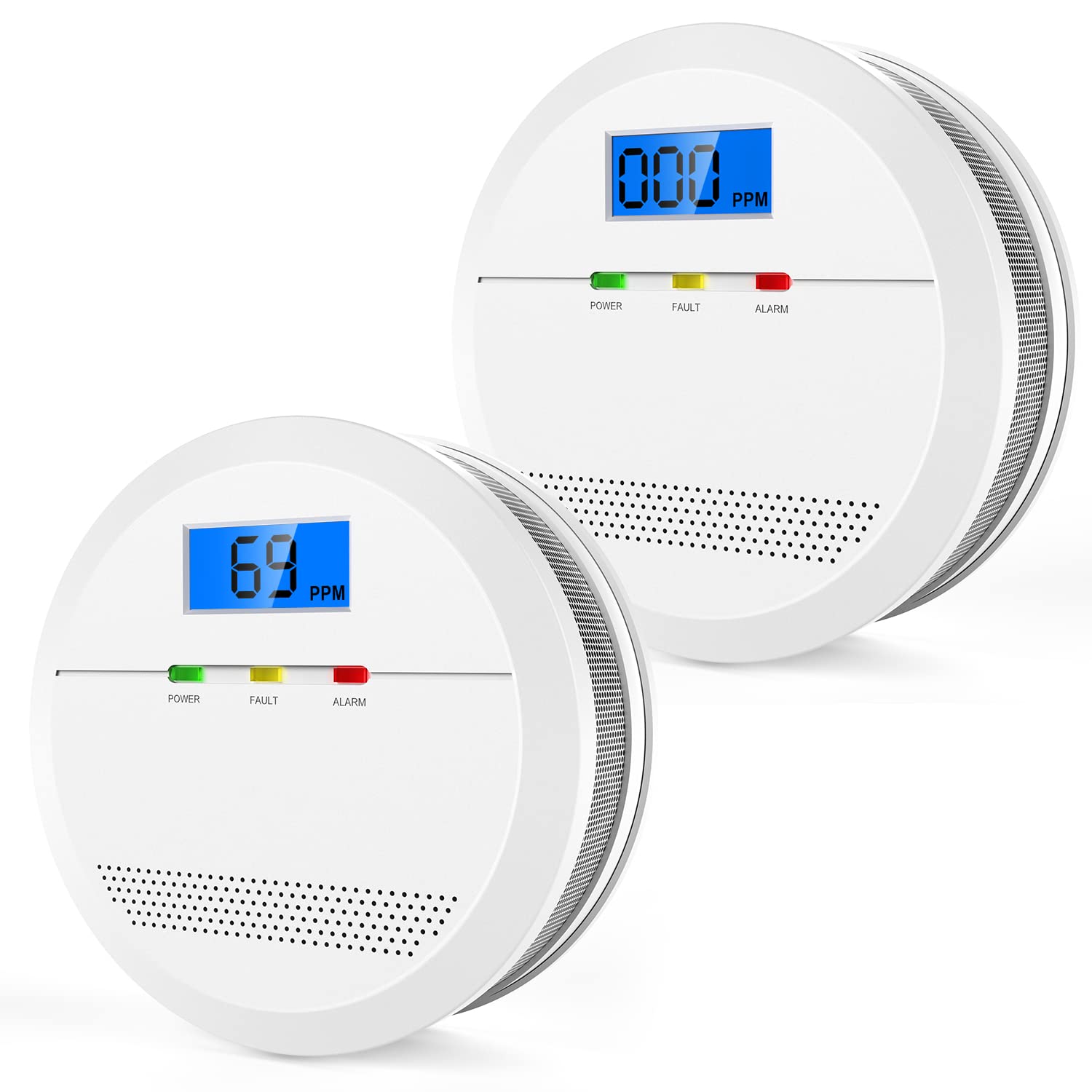 Carbon Monoxide Detector with LCD Display Wireless Carbon Monoxide Alarms for Home Garage Apartment Office Battery Powered CO Alarm with 7 Years Sensor Life