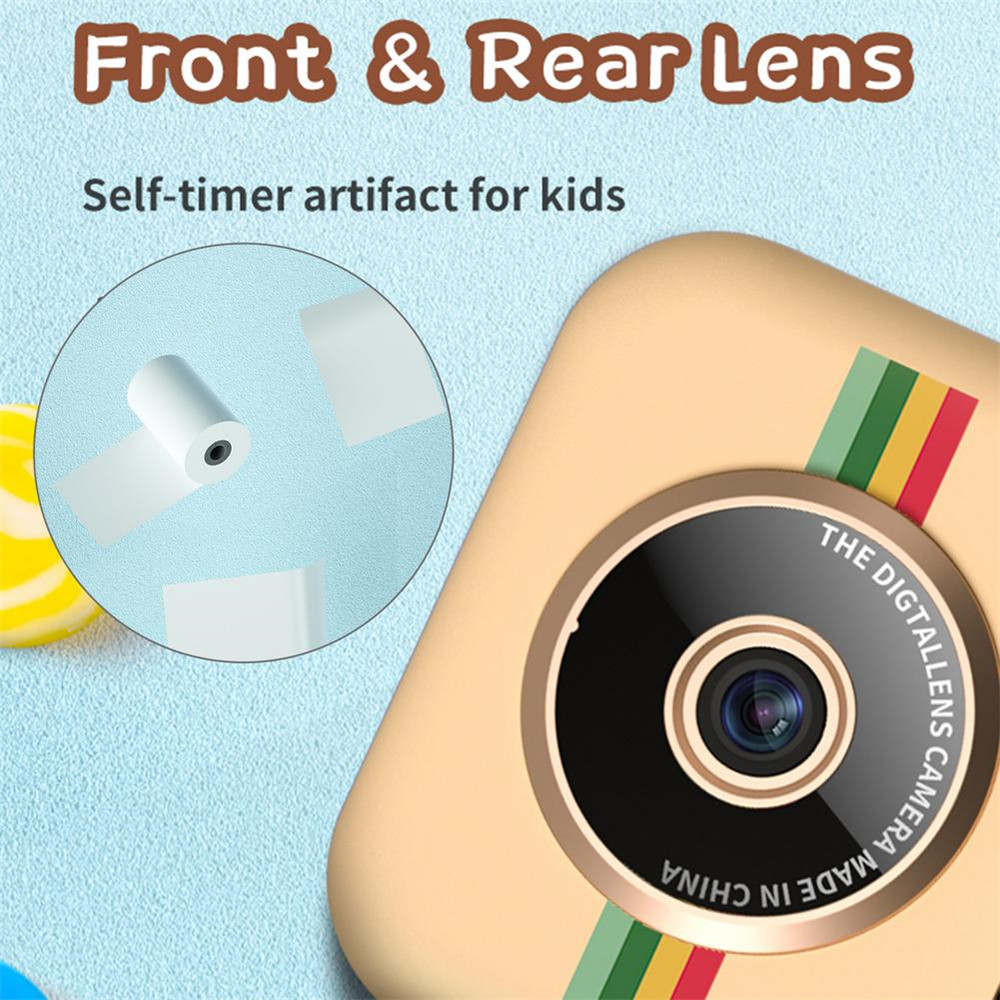 Kids Instant Printing Camera Mini Digital Camera With HD 1080P Video Recording Thermal Photo Paper 32GB SD Card New Year Christmas Birthday Gift for 3 4 5 6 7 8 9 10 Years Old Girls Boys