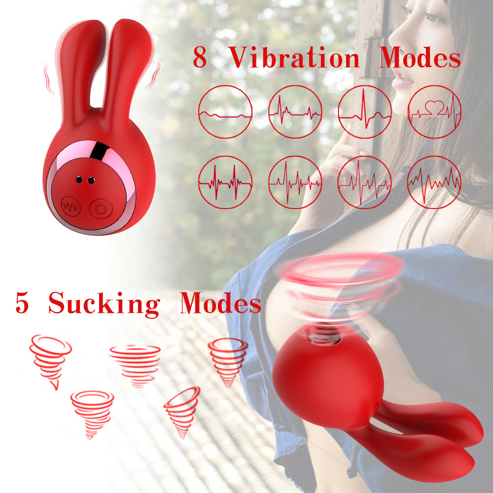 Clitoral Vibrator Sex Toy for Women Stimulation Nipple Clitoris Teaser Clit Sucker Adult Toys with 5 Sucking and 8 Vibrating Mode