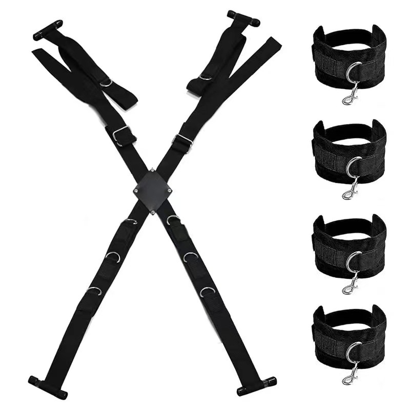 Sex Toys BDSM Adult Goods SM Bondage Restraint Kits Belt On Door with Handcuffs Foot Cuffs for Couple Flirting