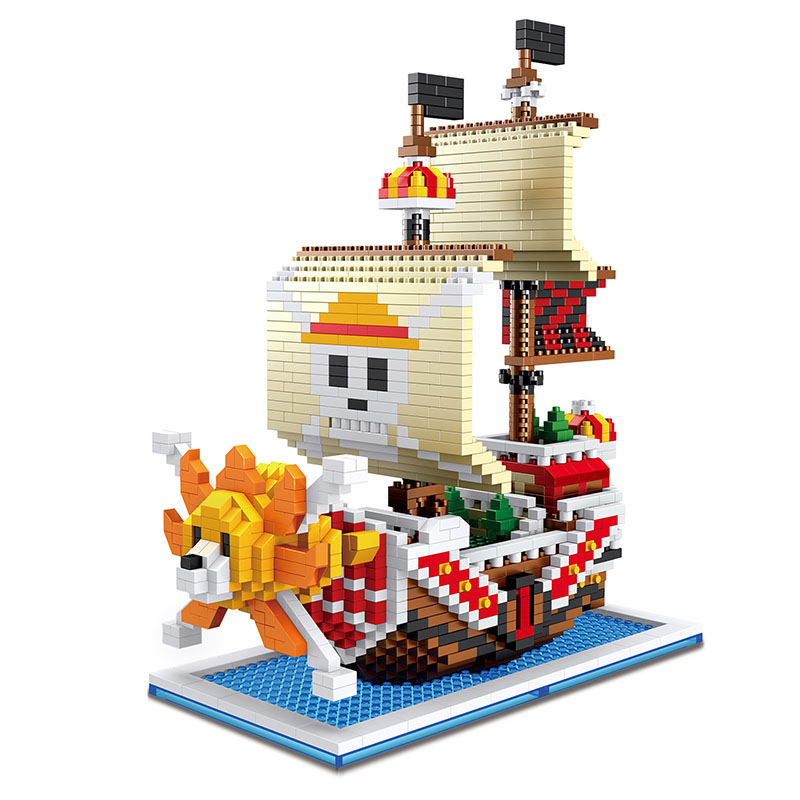 One Piece Thousand Sunny Building Blocks Puzzle Figures Toys