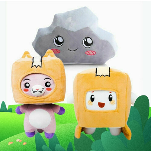 Childrens Soft Toys 3PCS Set Dolls Lankybox BOXY-FOXY-ROCKY Plush Toy Figure Doll Gift Kids Birthday Gift for Girl