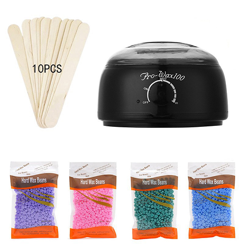 Wax Heater Electric Wax Warmer Hair Removal Kit Depilatory Epilator Wax-melt Waxing Kit Heating Machine Beauty Salon Spa Skin Care Device with Adjustable Temperature Hard Wax Beans for Hand Foot Therapy Bath