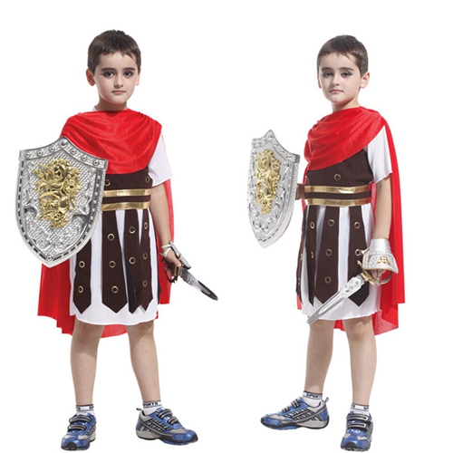 Boys Roman Gladiator Historical Fancy Dress Costume