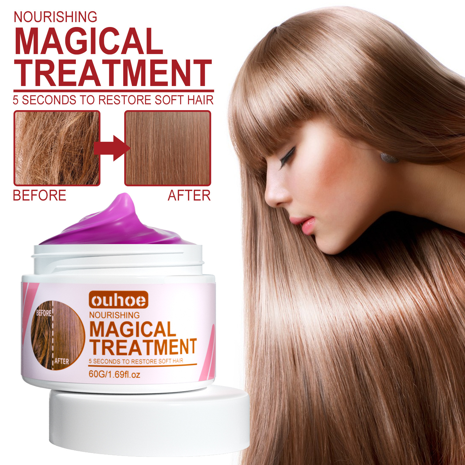 Keratin Repairing Hair Mask Moisturizing Damaged Repairing Mask Moisturizing and Anti Curling Strong Salon Curling and Nourishing Mask Hair Treat