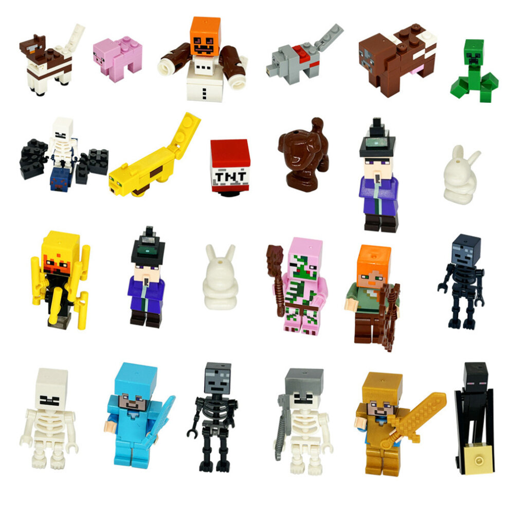 Christmas Advent Calendar 2023 Countdown Calendar Minecraft Figure Toys Blind Box Party Favor Surprise Gifts for Kids