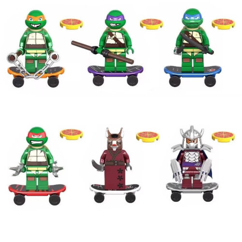 6pcs Ninja Turtle Mini Figure Building Block Toys Kids Gift