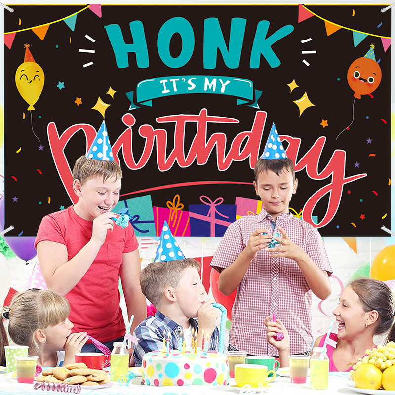 (Yellow) Happy Birthday Backdrop Banner for Girls Boys Colorful Balloons Birthday Backdrop for Kids Gifts Cake Table for Children Birthday Party Backdrop