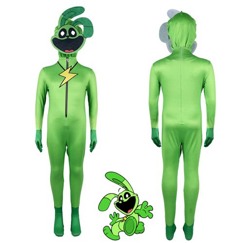 Smiling Critters Hoppy Hopscotch Costume Child Halloween Party Dress up With Head Cover Bodysuit