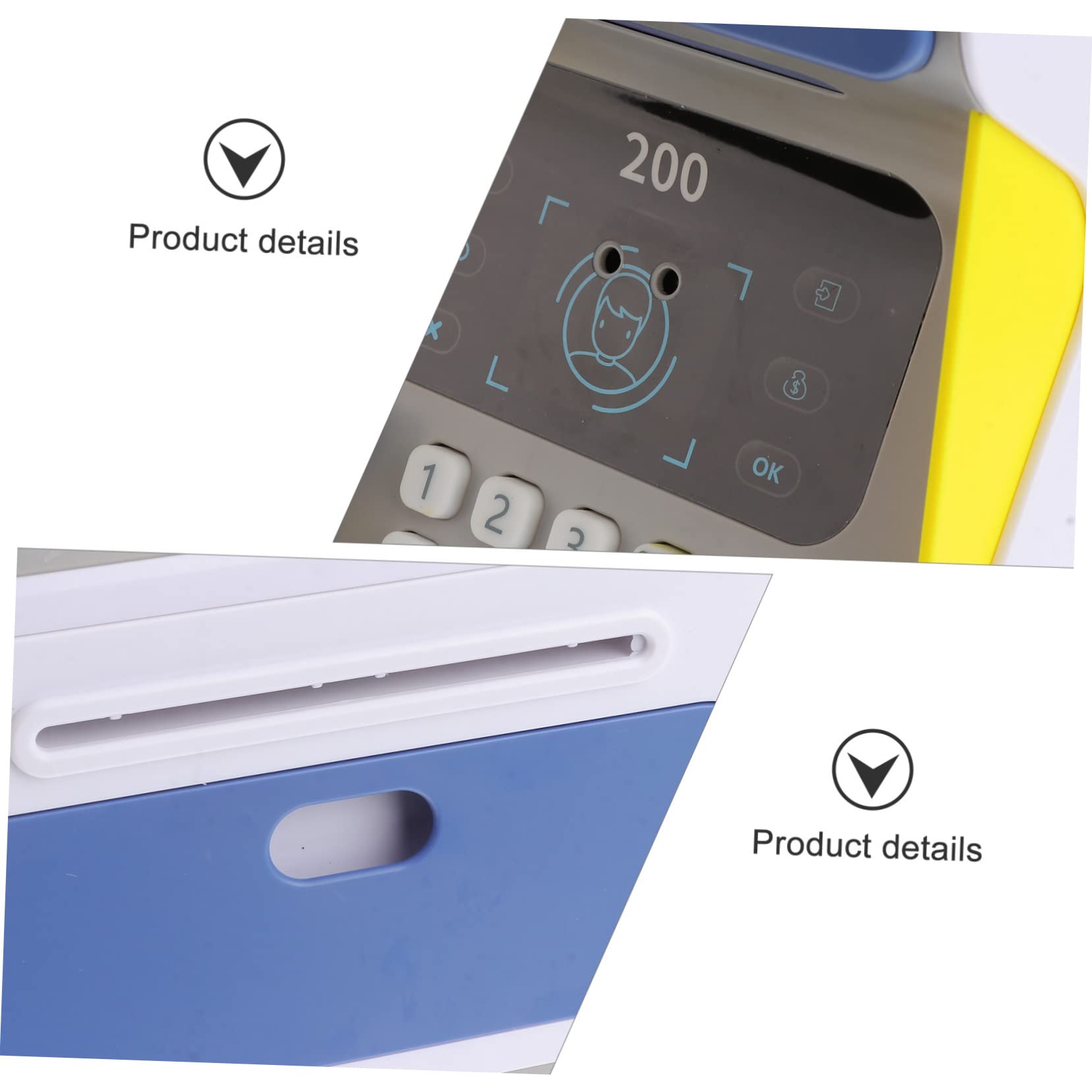 (Blue) Face Recognition ATM Kid Piggy Bank for Kids Electronic Saving Bank Password Cash Pot Safe for Home Saving Pot Child Coin Multifunction