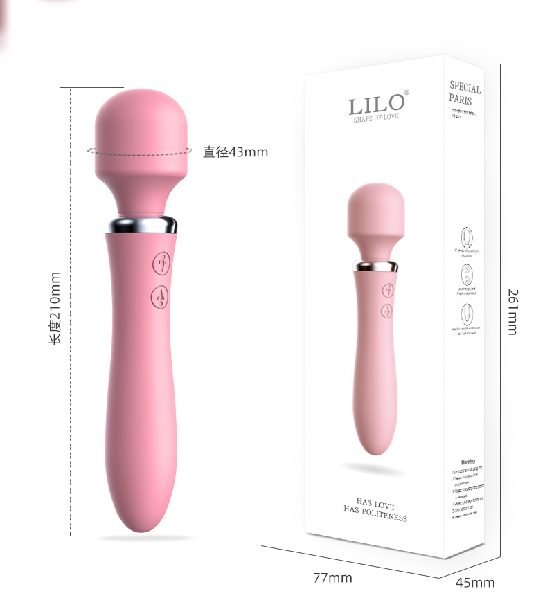 (Pink) G Spot Dildo Sex Toy for Woman Clit Stimulator  Female Masturbator Double Headed AV Vibrator Wand Massager Masturbation Device Erotic Adult Products
