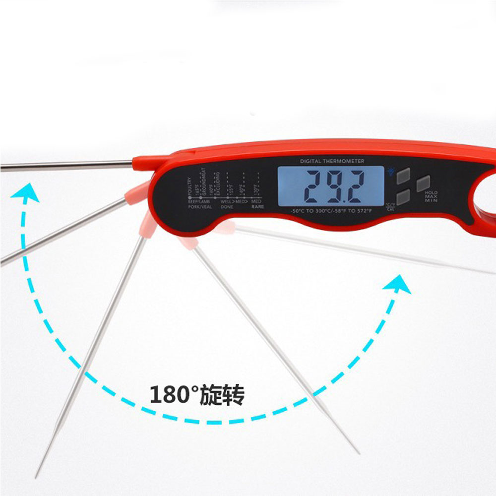 Digital Meat Thermometer Probe - Fast Instant Read Food Thermometer for Cooking, Candy Making, Outside Grill, Waterproof Kitchen Thermometer with Backlight & Hold Function