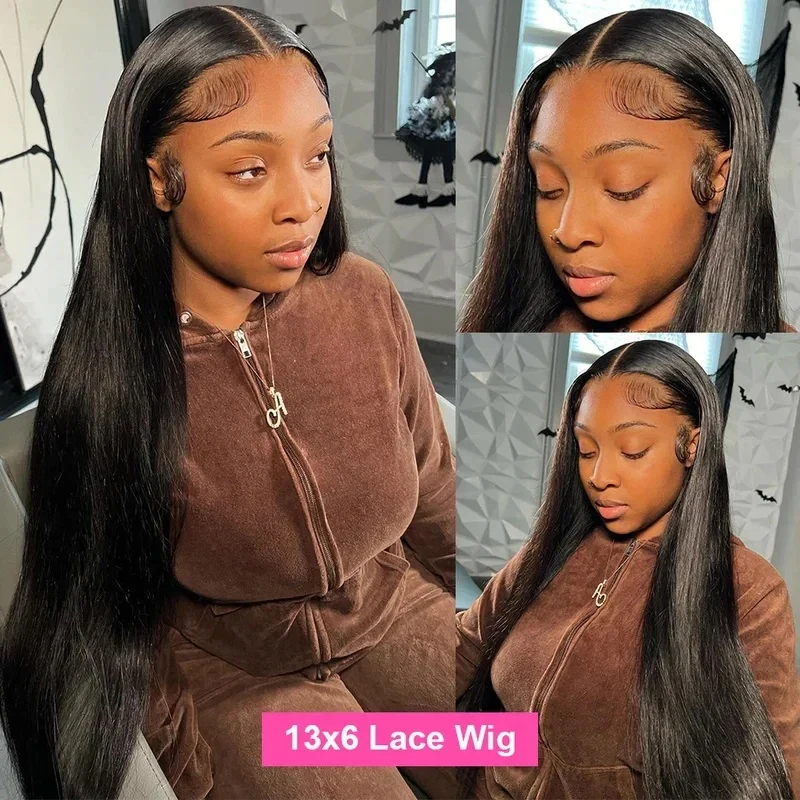 (13x4 Lace Wig 8inches) 30 36 40 Inch Bone Straight 13x4 13x6 HD Lace Frontal Wigs Glueless Transparent Lace Human Hair Wigs For Women