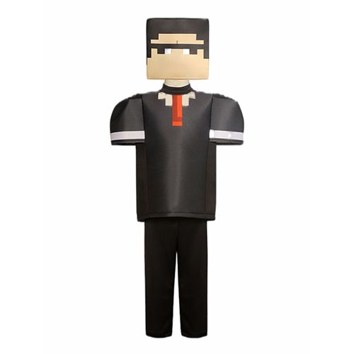 My World Minecraft  Black Suit Cosplay Character Suit Kids Halloween Carnival Party Costume
