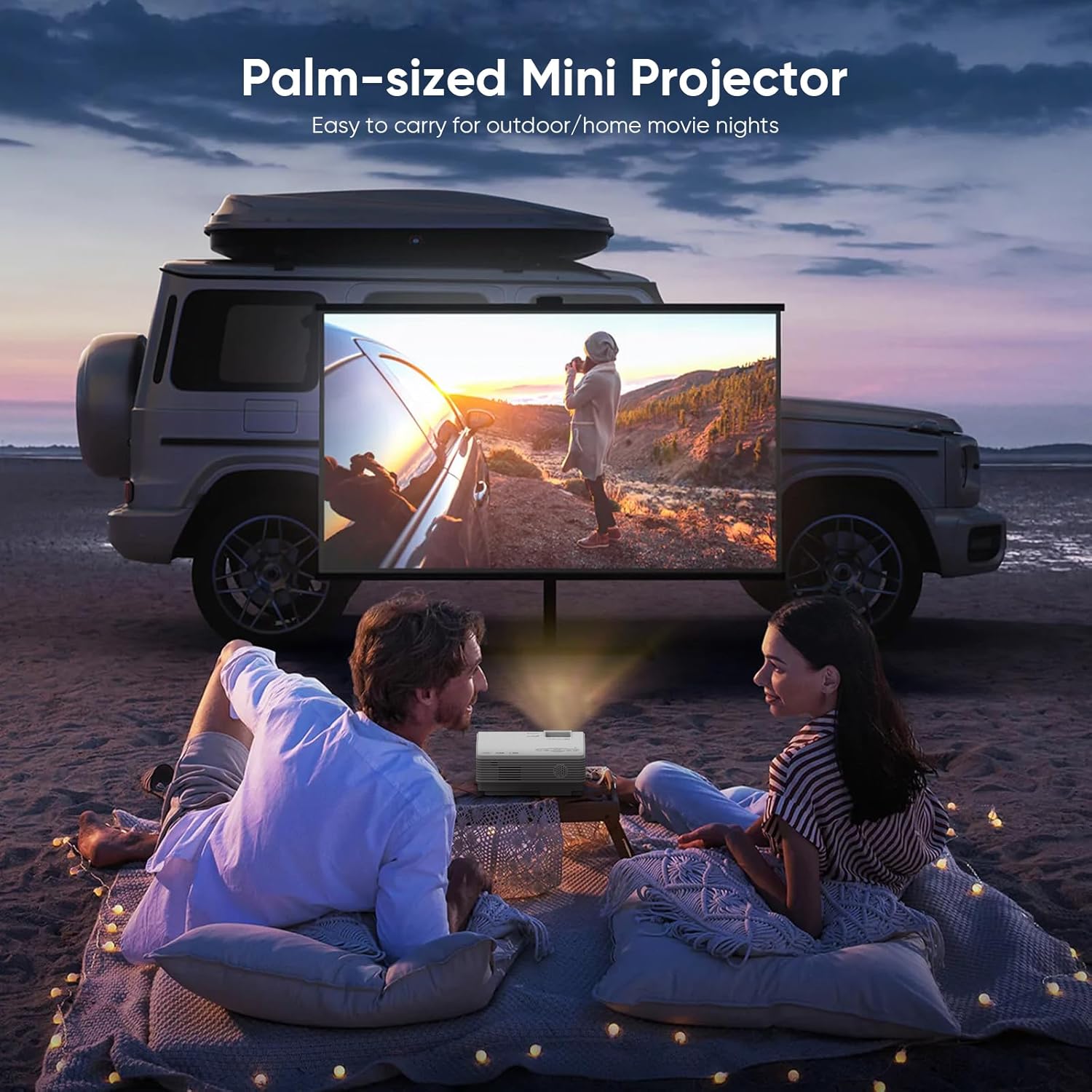 Mini Projector 15000L 5G WiFi Bluetooth Portable Projector for Bedroom Full HD 1080P Zoom Outdoor Home Theater Video Projector Compatible with TV Stick HDMI USB Laptop and Smartphone
