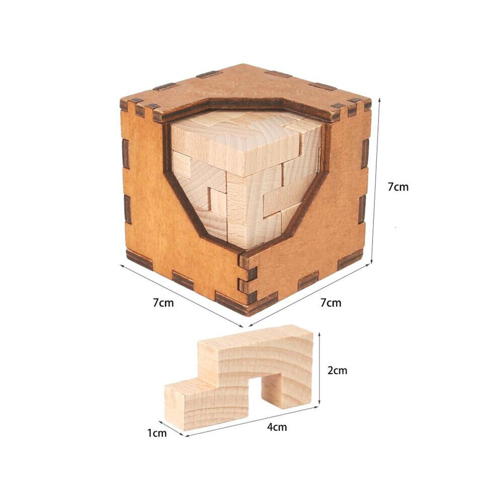 2024 New 3D Wooden Brain Teasers Logic Box Puzzle Game for Adults