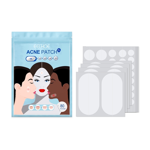 80Pcs Large Size Acne Patches Removal Pimple Anti Acne Hydrocolloid Bandage Patches Spots Marks Concealer Repair Sticker Skin Blemish Remover Skin Care