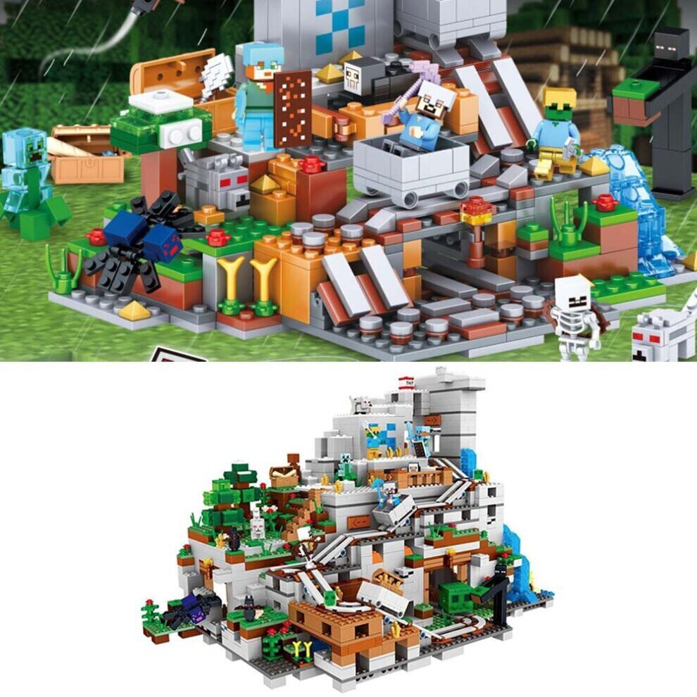 (Style B-900PCS) The Mountain Cave Minecraft My World Series Building Blocks Set fit for Lego