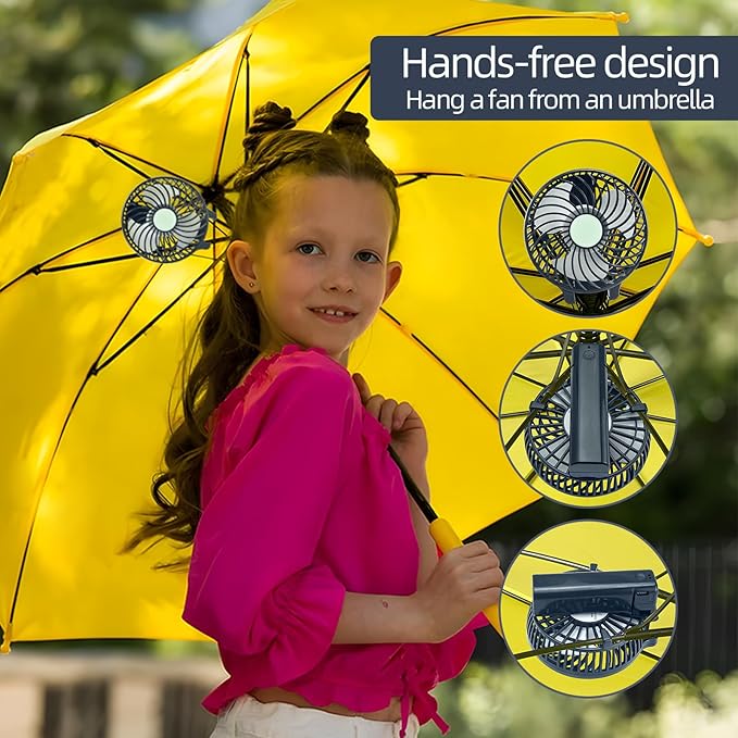 USB Rechargeable Portable Handheld Fan with 3 Speeds Mini Foldable Desk Fan Desktop Cooling Silent Fans for Indoor, Camp, Home, Office, School, Travel, Camping