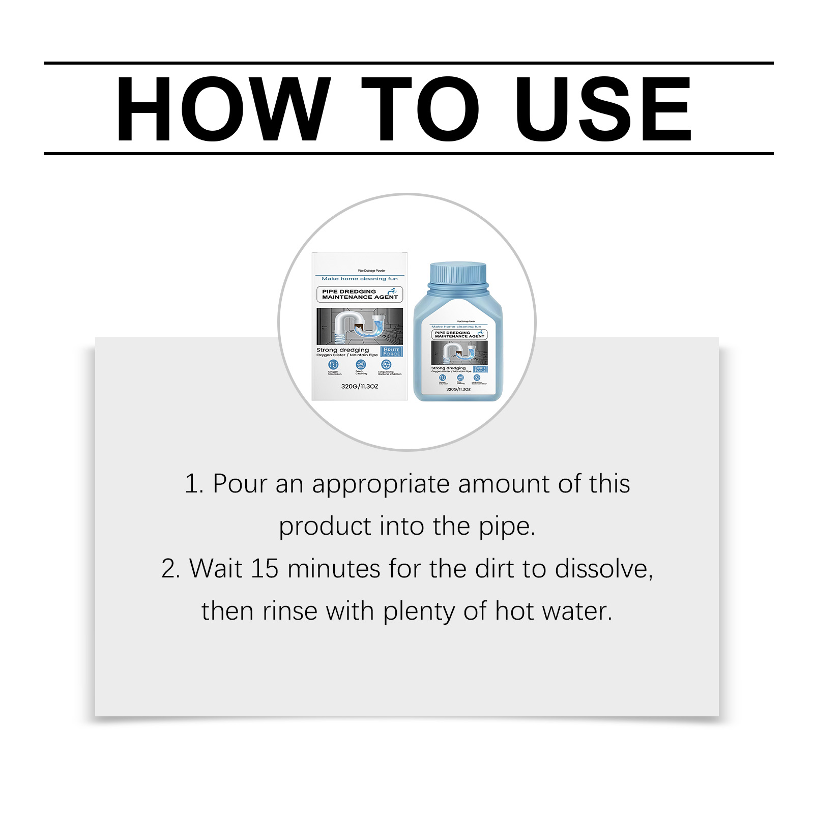 Pipe Cleaner Kitchen Grease & Bathroom Hair Clog Remover Dissolves Blockages Odor Eliminator Pipe Dredging Mainteance Agent ﻿