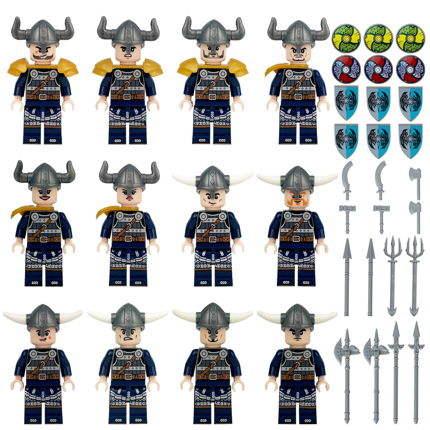 (Style E) Vikings Warrior Building Blocks Set Toys with Other Accessories Mini  Figures Army Men for Imaginative War Games Role Play Best Gifts for Kids