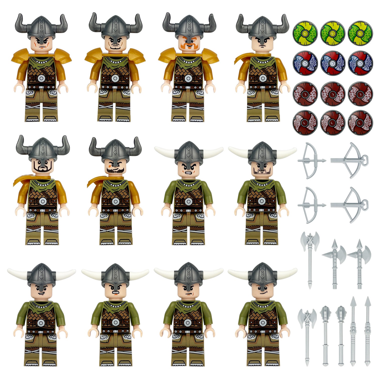 (Style E) Vikings Warrior Building Blocks Set Toys with Other Accessories Mini  Figures Army Men for Imaginative War Games Role Play Best Gifts for Kids