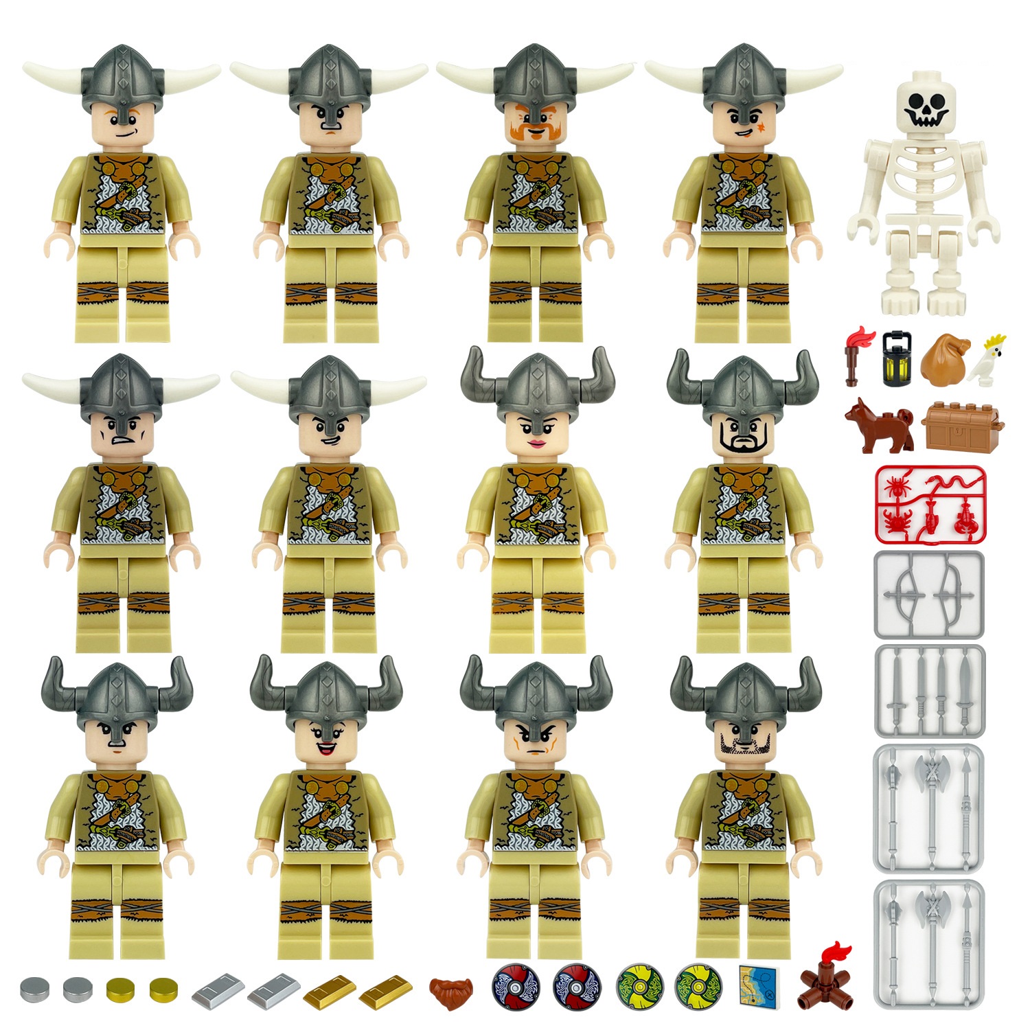 (Style E) Vikings Warrior Building Blocks Set Toys with Other Accessories Mini  Figures Army Men for Imaginative War Games Role Play Best Gifts for Kids