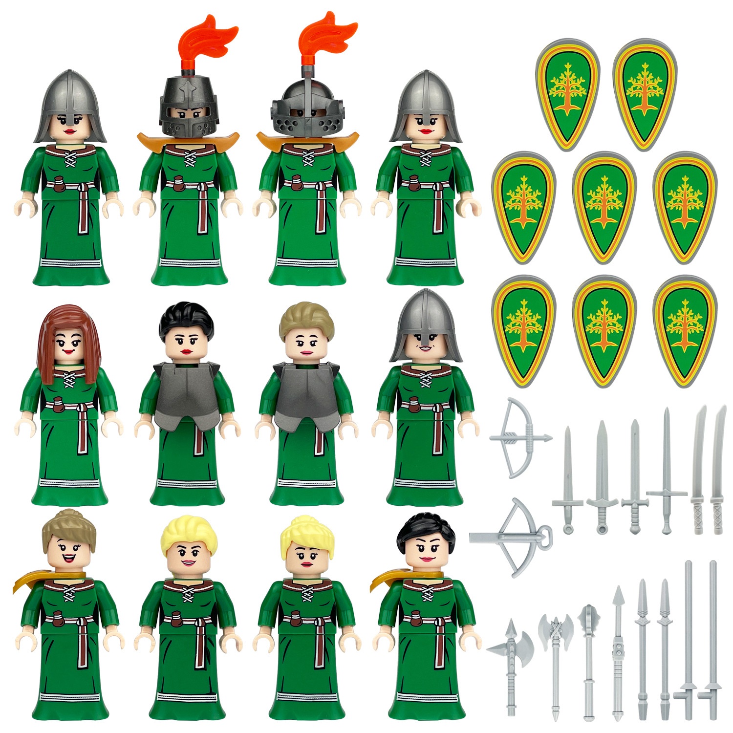 (Style B) Forest Elf Kingdom Hunter Building Blocks Toy Action Mini Figure Model Upgraded Kids Fans Collectible Animation Birthday Gift