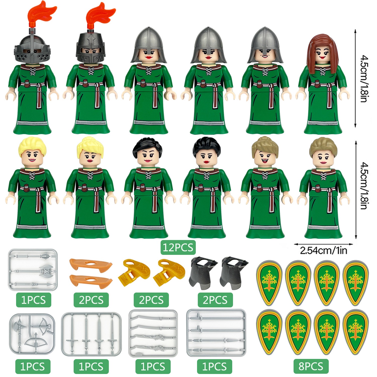 (Style B) Forest Elf Kingdom Hunter Building Blocks Toy Action Mini Figure Model Upgraded Kids Fans Collectible Animation Birthday Gift
