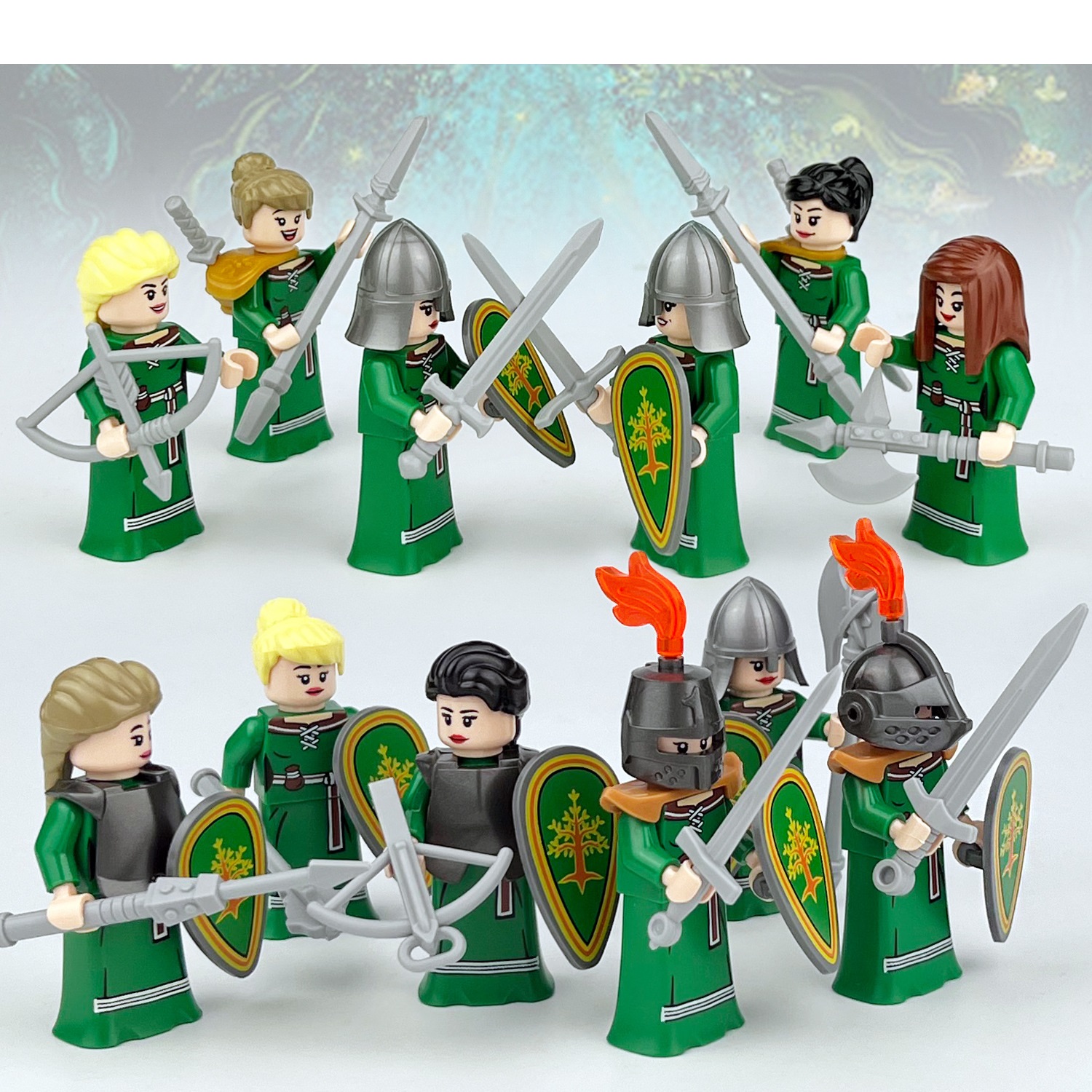(Style B) Forest Elf Kingdom Hunter Building Blocks Toy Action Mini Figure Model Upgraded Kids Fans Collectible Animation Birthday Gift