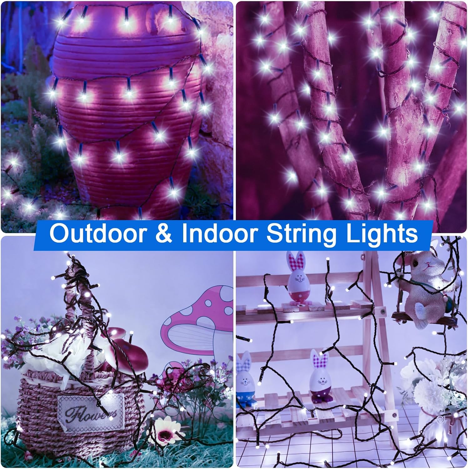 (Warm White) Solar Fairy Lights Outdoor 5M 50 LED Solar Fairy Lights 8 Modes Waterproof String Lights for Garden,Yard,Christmas Tree,Bedroom Indoor/Outside Decorations