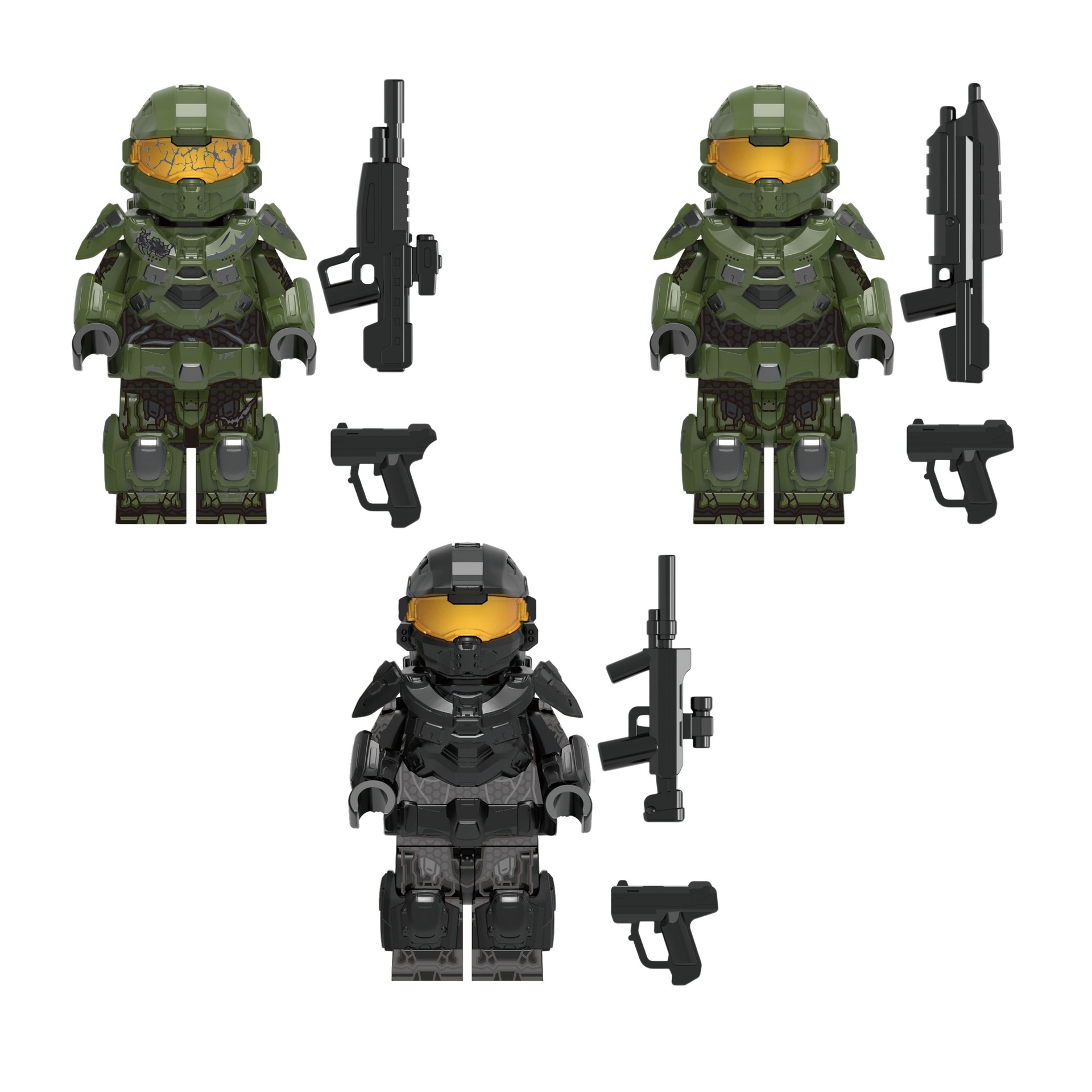 (4 Pcs Soldiers C) Military Soldiers Minifigures Toys Army Building Blocks with Helmets and Weapons Festival Gifts for Kids Fit Lego