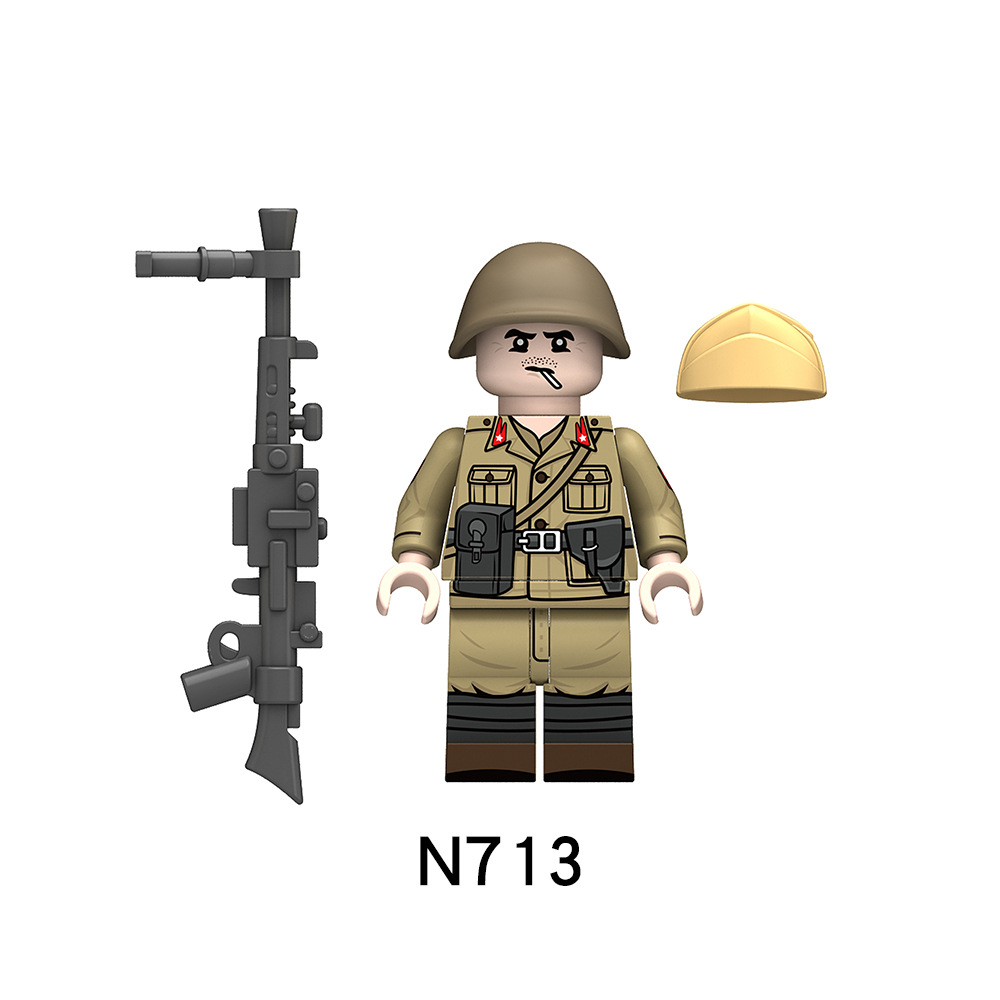 (4 Pcs Soldiers C) Military Soldiers Minifigures Toys Army Building Blocks with Helmets and Weapons Festival Gifts for Kids Fit Lego